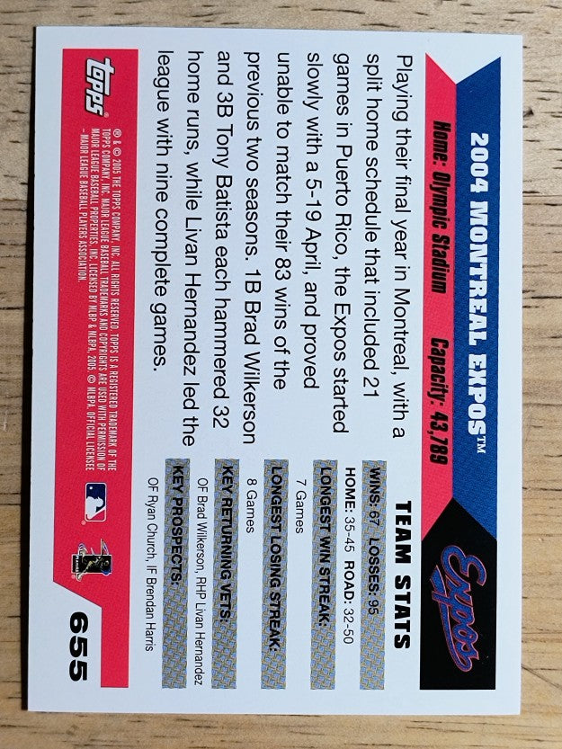 2005 Topps #655 Montreal Expos TC