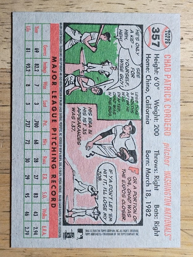 2005 Topps Heritage #357 Chad Cordero