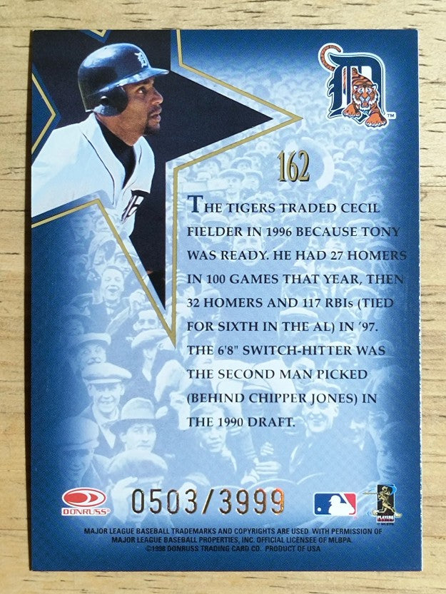 1998 Leaf Fractal Foundations #162 Tony Clark GLS