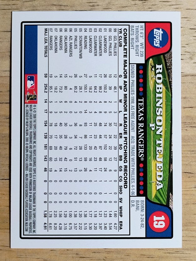 2008 Topps #19 Robinson Tejeda