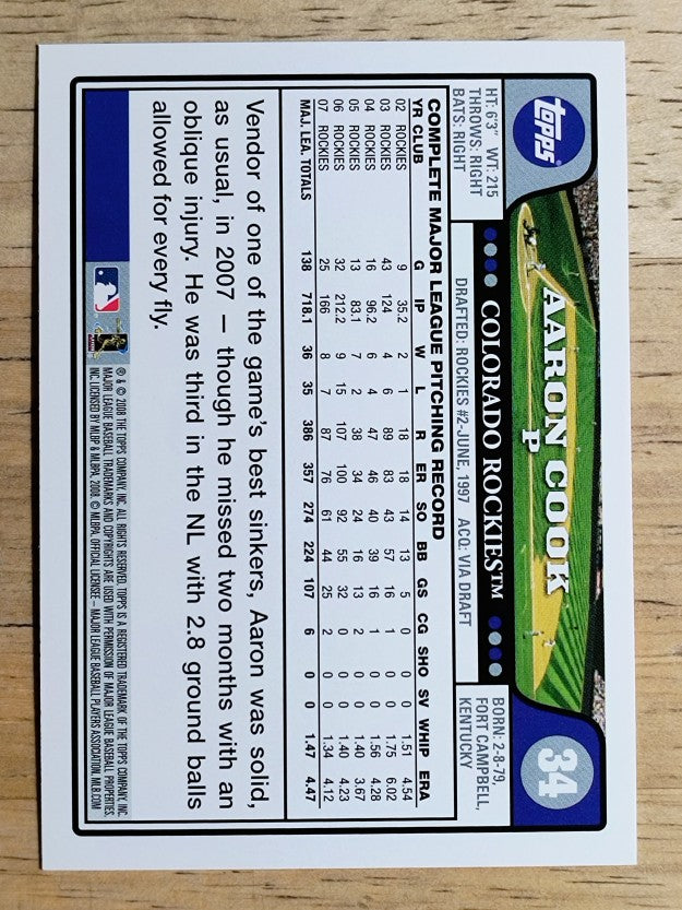 2008 Topps #34 Aaron Cook