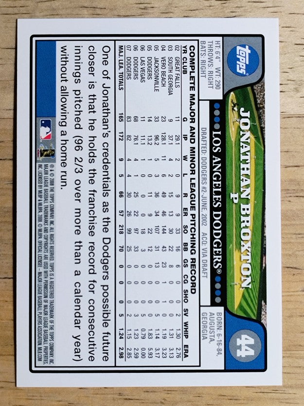 2008 Topps #44 Jonathan Broxton