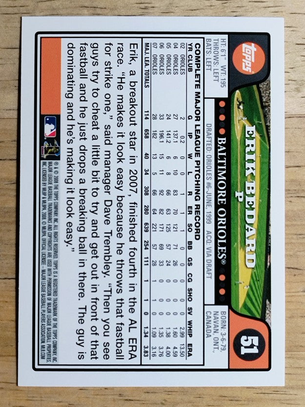 2008 Topps #51 Erik Bedard