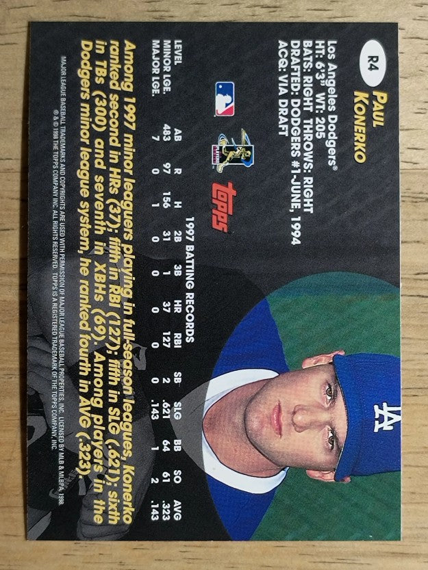 1998 Topps Chrome Rookie Class #R4 Paul Konerko