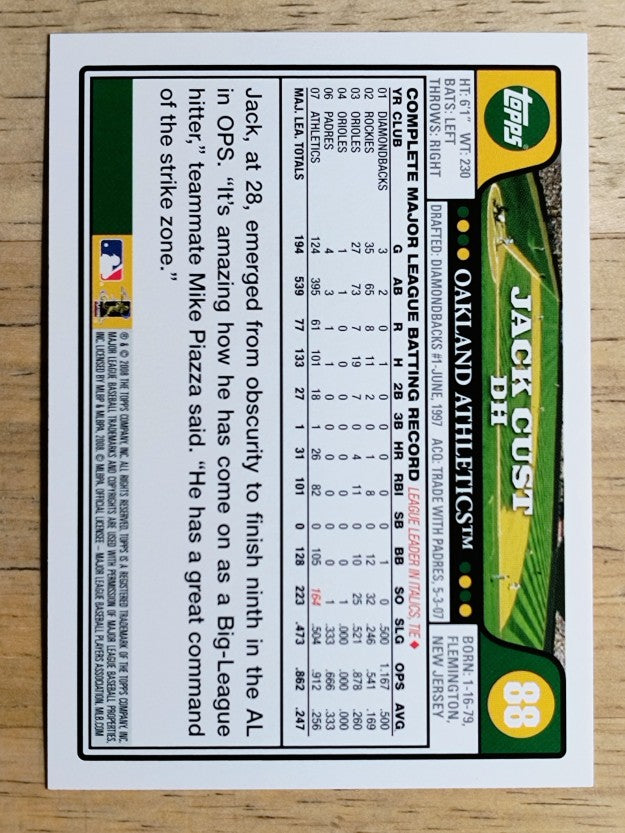 2008 Topps #88 Jack Cust
