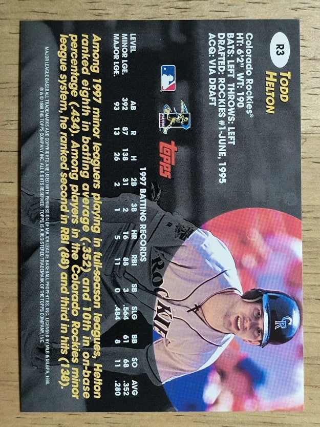 1998 Topps Chrome Rookie Class #R3 Todd Helton