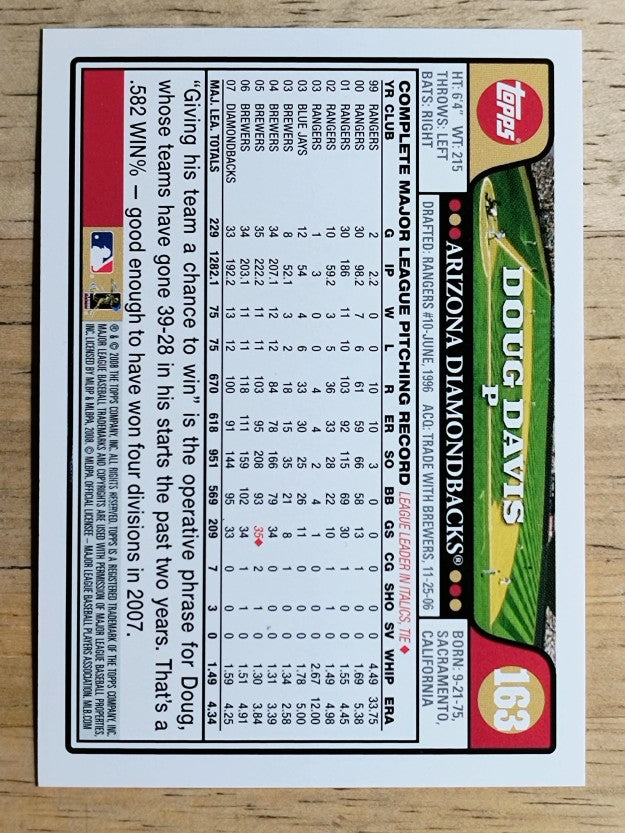 2008 Topps #163 Doug Davis