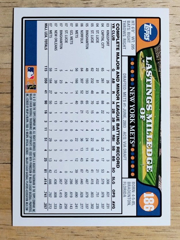 2008 Topps #186 Lastings Milledge
