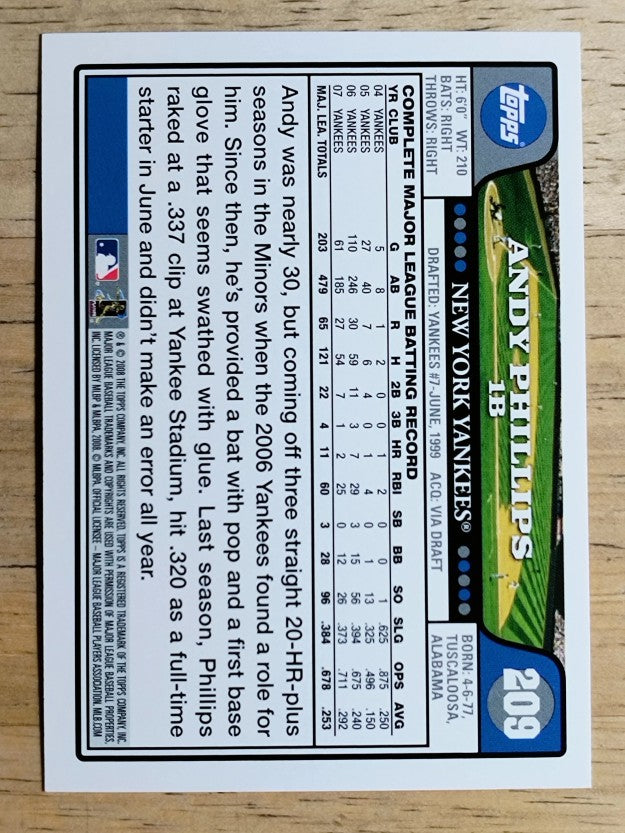 2008 Topps #209 Andy Phillips