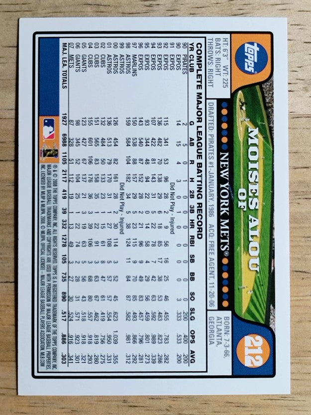 2008 Topps #212 Moises Alou