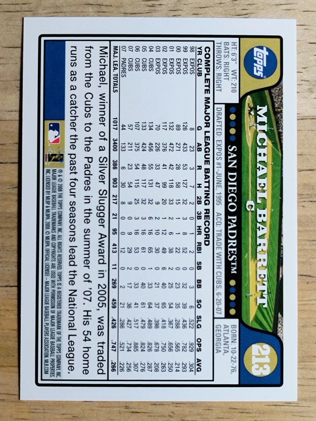 2008 Topps #213 Michael Barrett