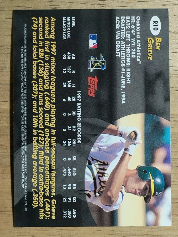 1998 Topps Chrome Rookie Class #R10 Ben Grieve