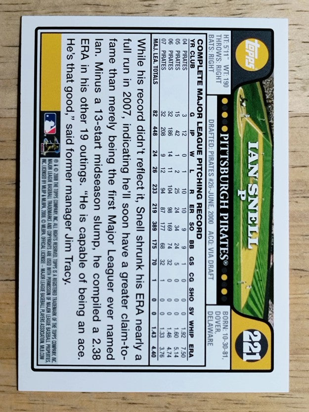 2008 Topps #221 Ian Snell