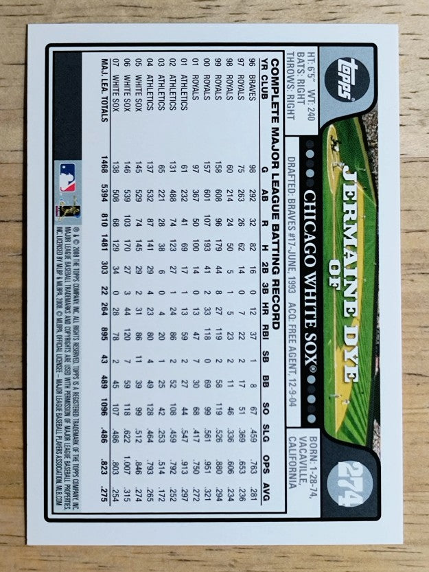 2008 Topps #274 Jermaine Dye
