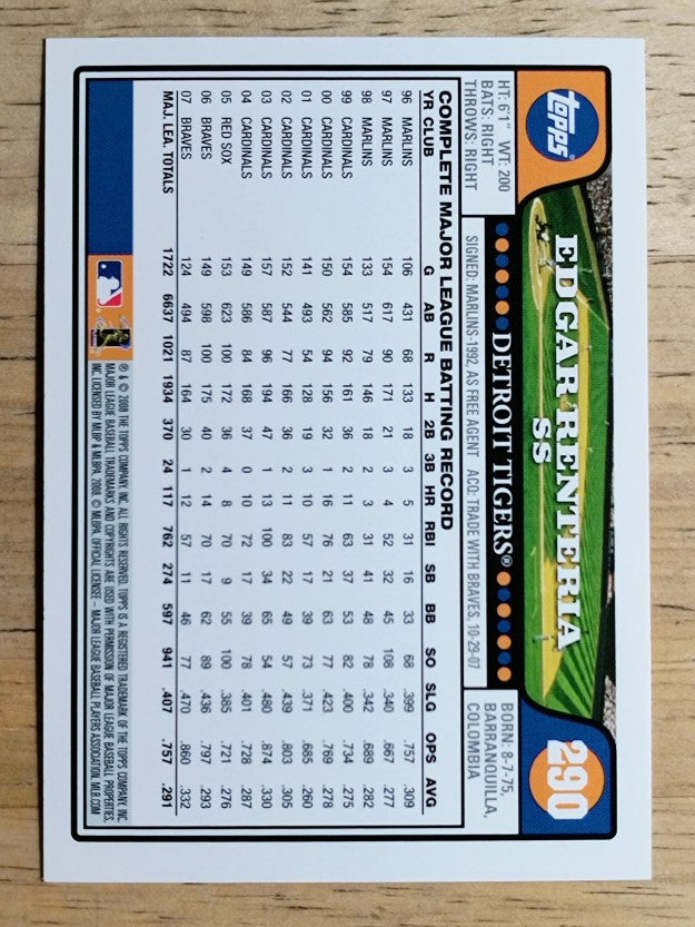 2008 Topps #290 Edgar Renteria