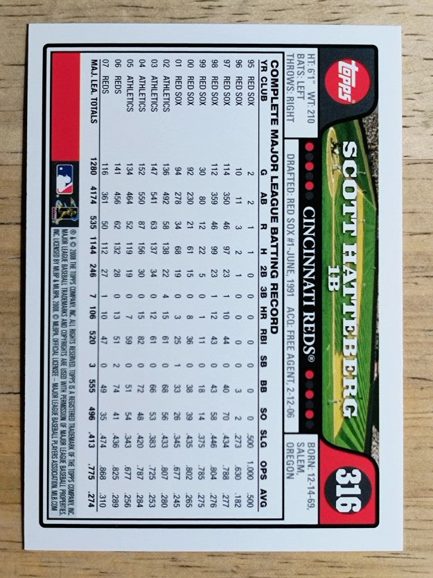 2008 Topps #316 Scott Hatteberg