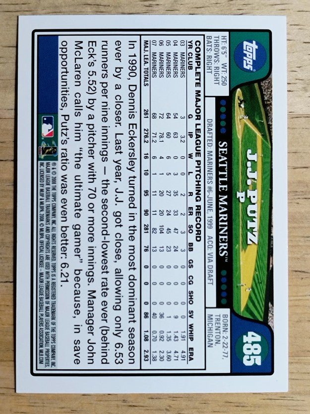 2008 Topps #485 J.J. Putz
