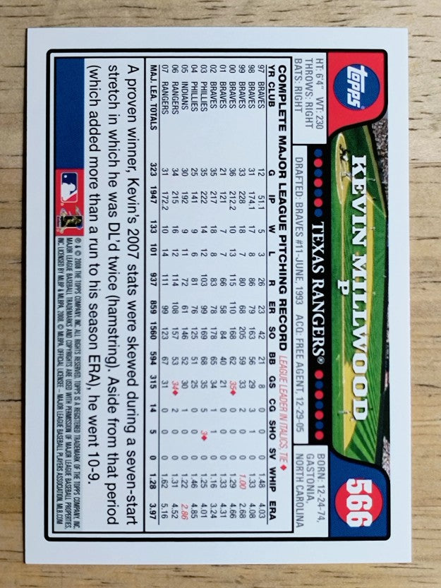 2008 Topps #566 Kevin Millwood