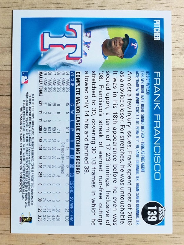 2010 Topps #139 Frank Francisco