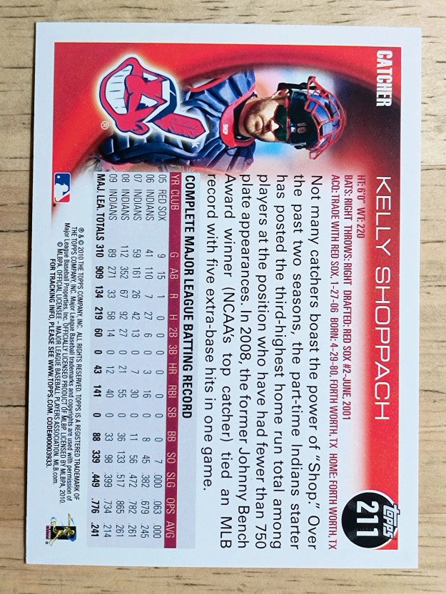 2010 Topps #211 Kelly Shoppach