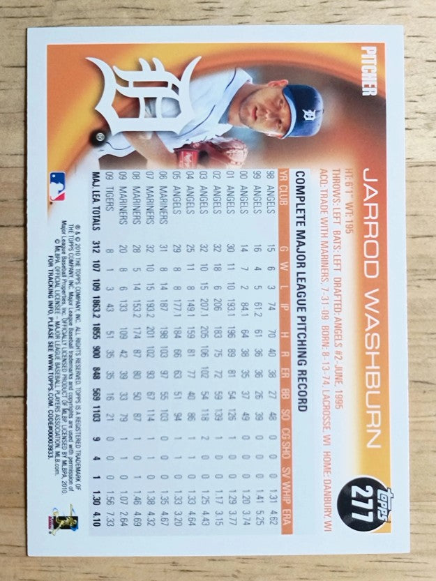 2010 Topps #277 Jarrod Washburn