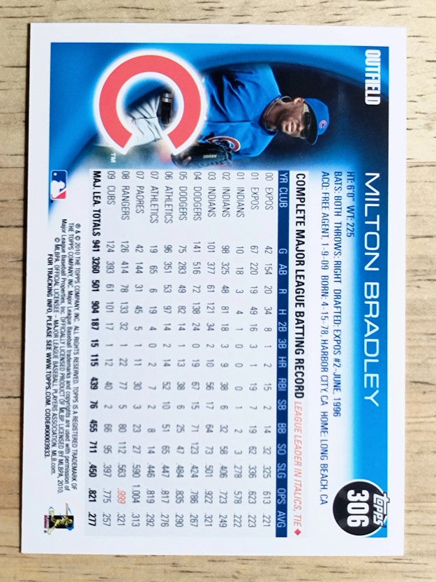 2010 Topps #306A Milton Bradley