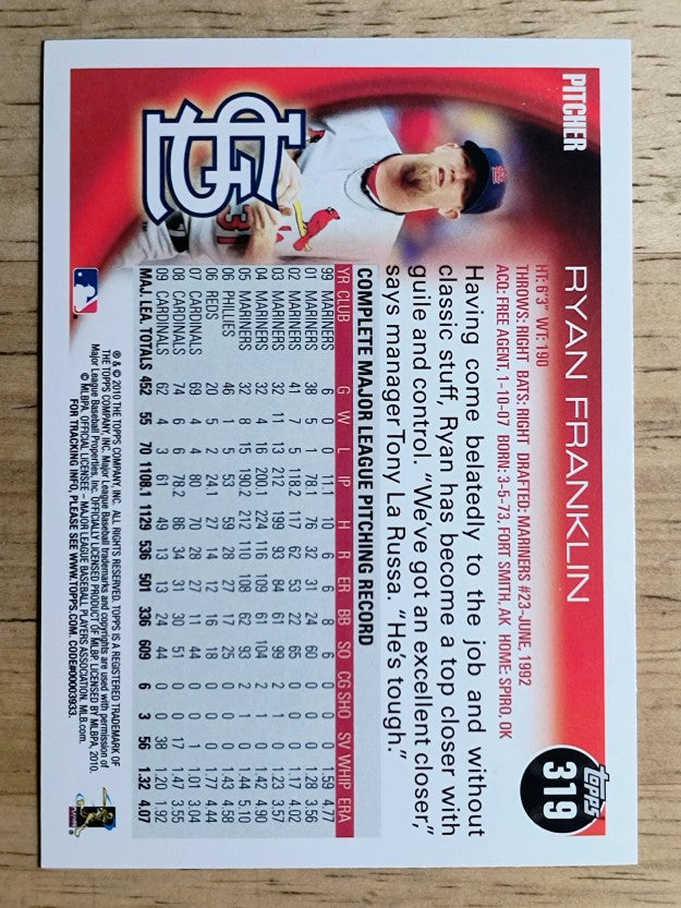 2010 Topps #319 Ryan Franklin