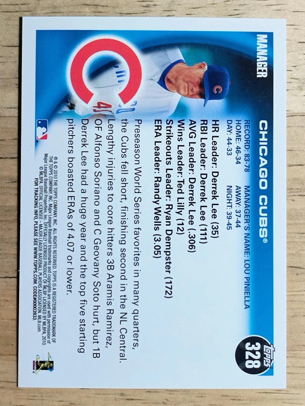2010 Topps #328 Chicago Cubs