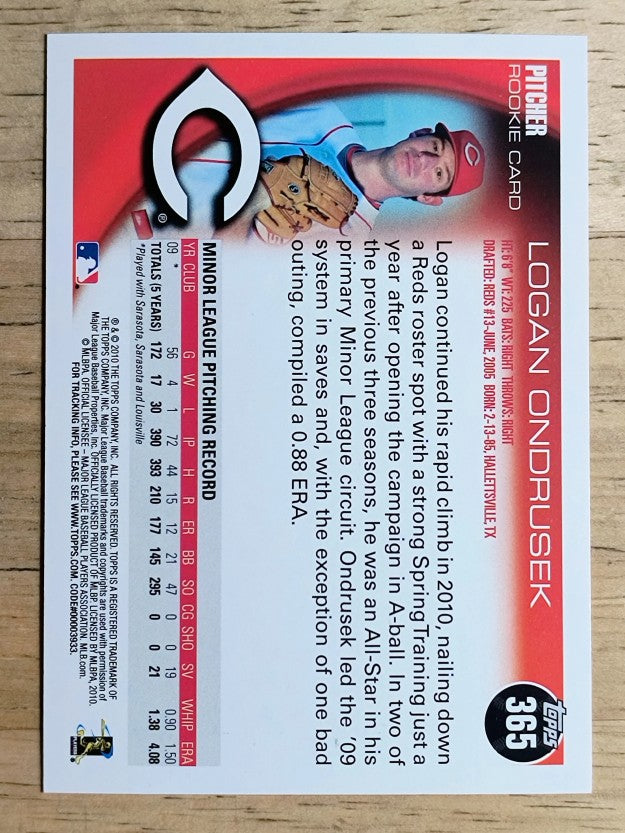 2010 Topps #365 Logan Ondrusek RC