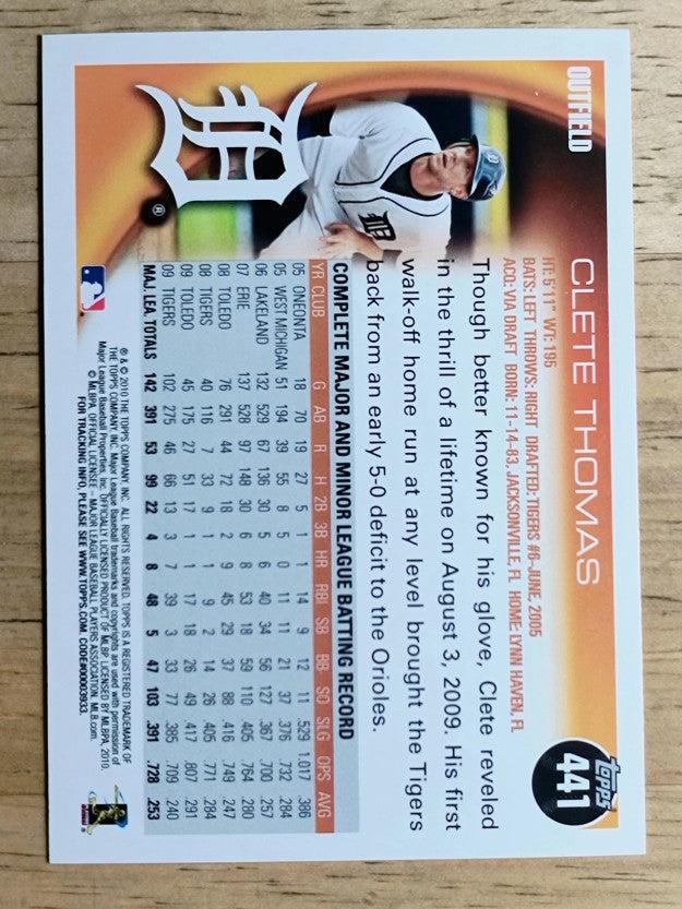2010 Topps #441 Clete Thomas
