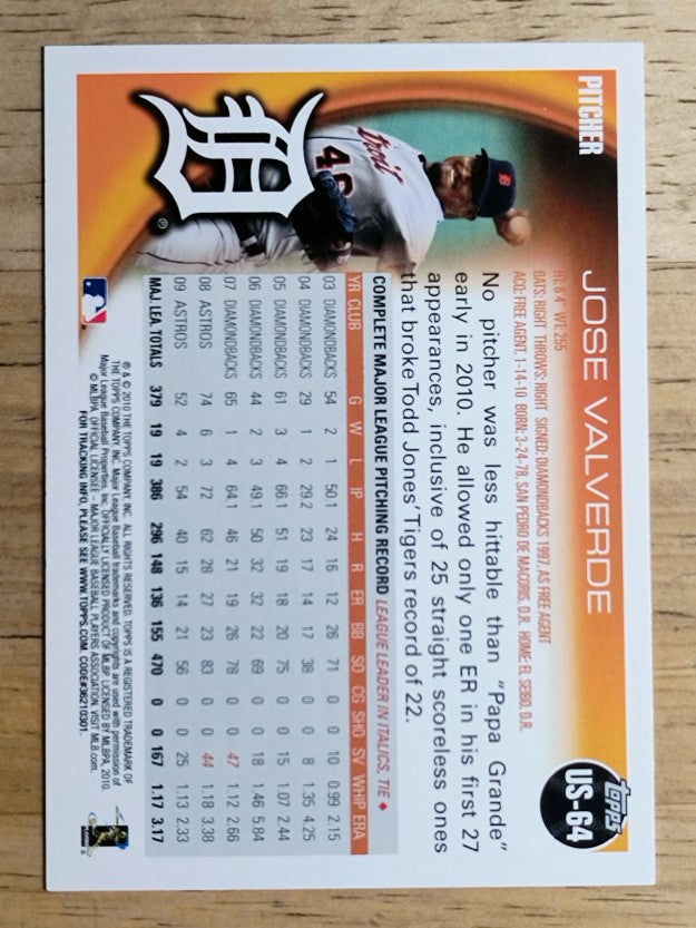 2010 Topps Update #US64 Jose Valverde