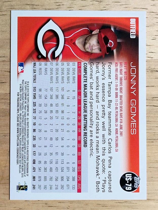 2010 Topps Update #US79 Jonny Gomes