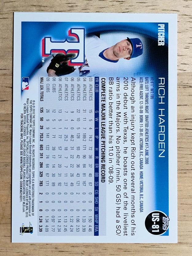 2010 Topps Update #US81 Rich Harden