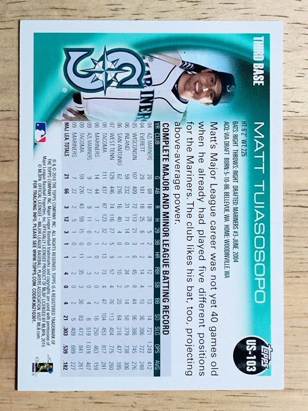 2010 Topps Update #US103 Matt Tuiasosopo