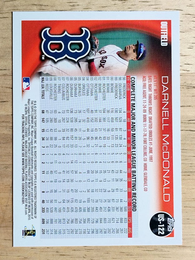 2010 Topps Update #US122 Darnell McDonald