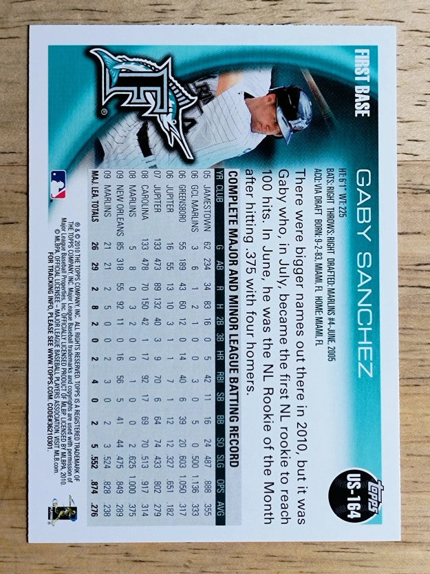 2010 Topps Update #US164 Gaby Sanchez