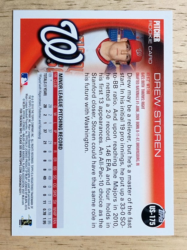 2010 Topps Update #US175A Drew Storen RC