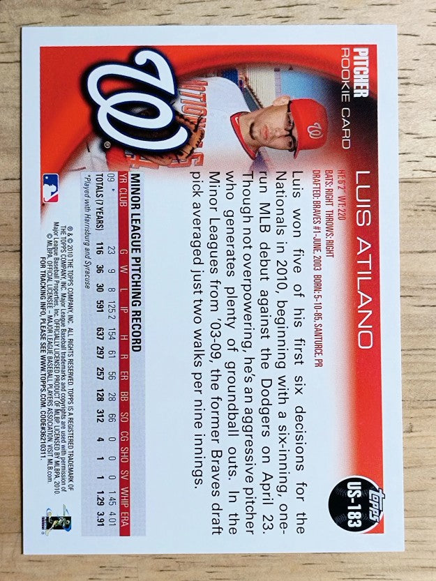 2010 Topps Update #US183 Luis Atilano RC