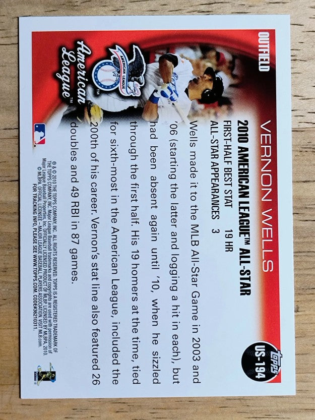 2010 Topps Update #US194 Vernon Wells