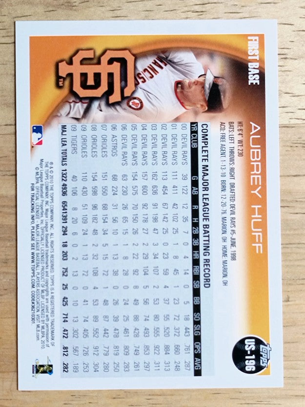 2010 Topps Update #US196 Aubrey Huff