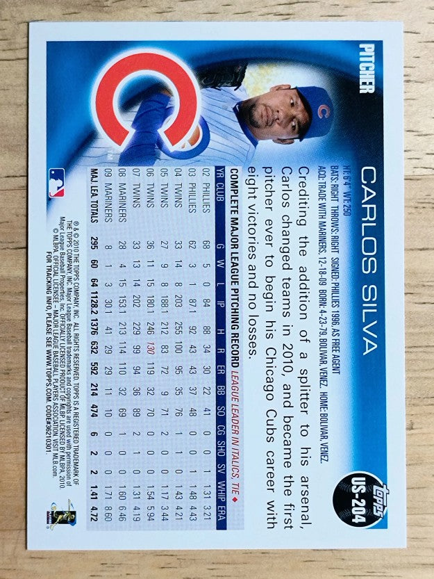 2010 Topps Update #US204 Carlos Silva