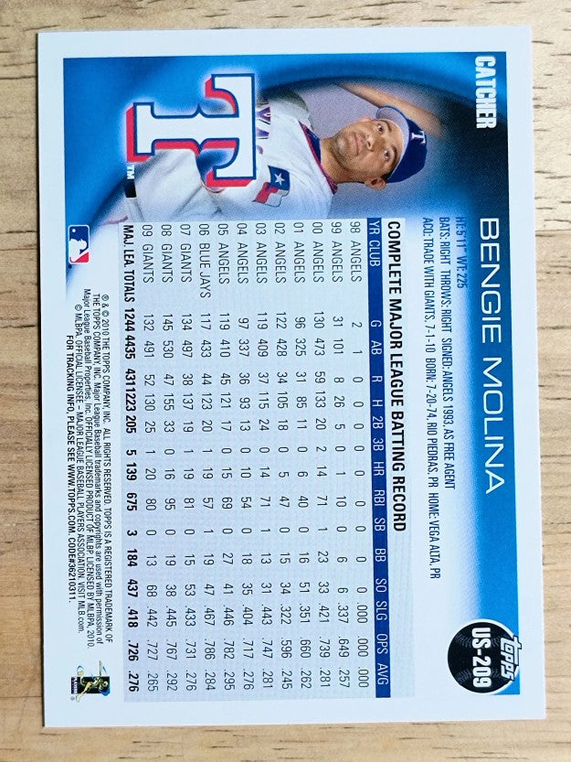2010 Topps Update #US209 Bengie Molina