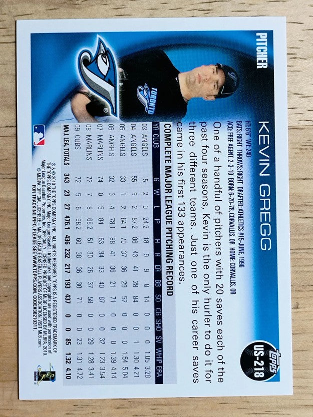 2010 Topps Update #US218 Kevin Gregg