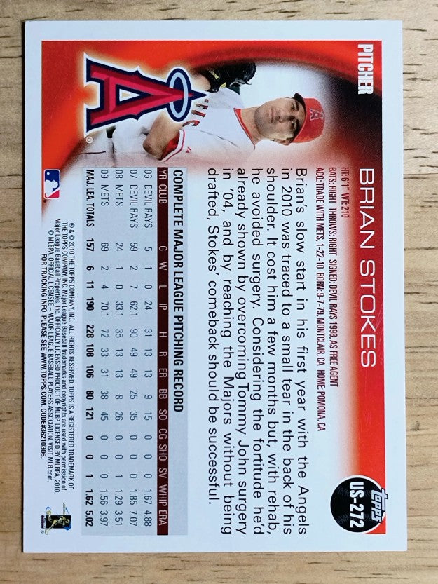 2010 Topps Update #US272 Brian Stokes