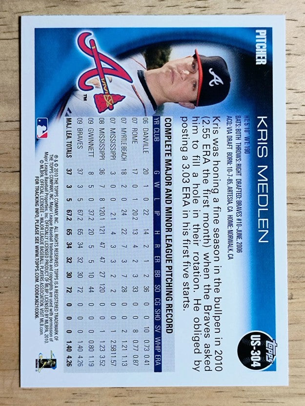 2010 Topps Update #US304 Kris Medlen