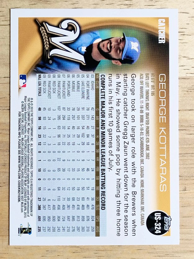 2010 Topps Update #US324 George Kottaras