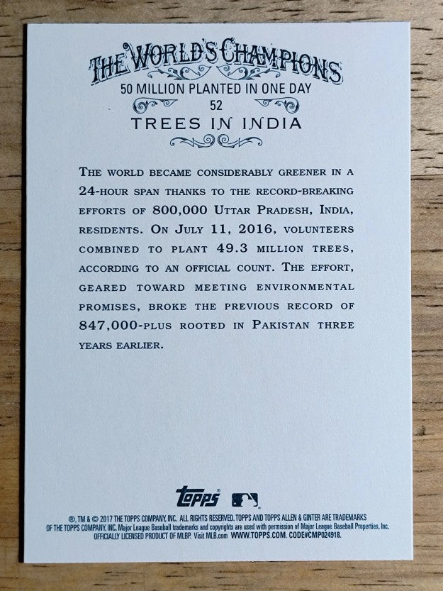 2017 Topps Allen and Ginter #52 Trees in India