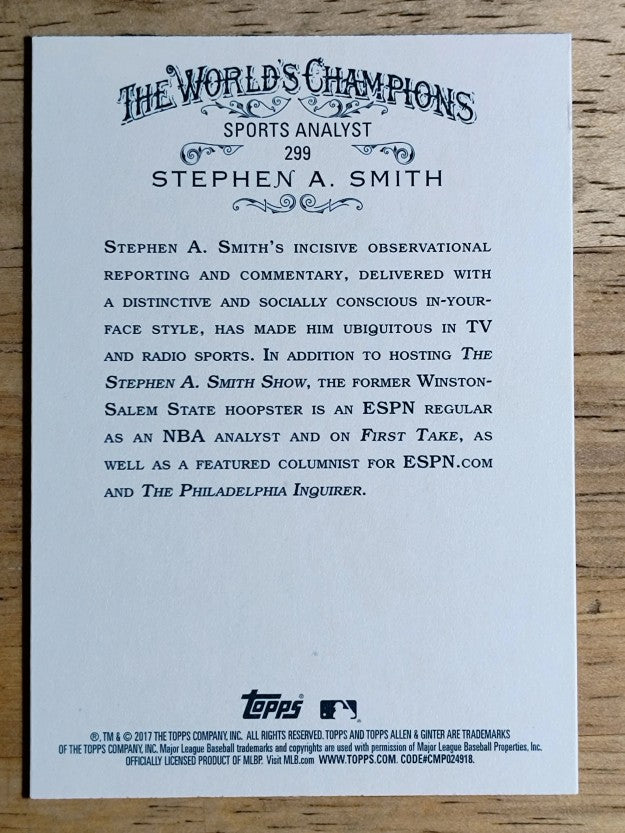 2017 Topps Allen and Ginter #299 Stephen A. Smith
