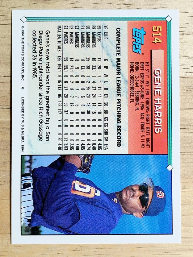 1994 Topps #514 Gene Harris