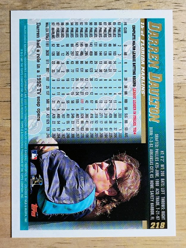 1998 Topps #218 Darren Daulton